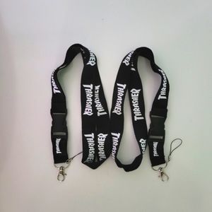 X4. Thrasher Black One Size logo Lanyards with Clip (2pcs)